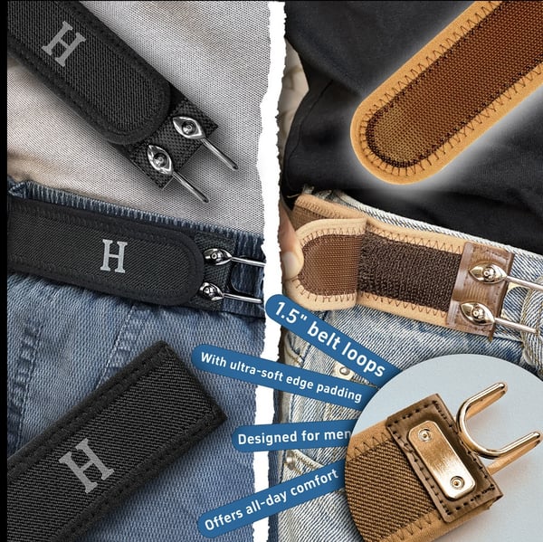 🔥 Tactical Metal Hook Elastic Belt (Unisex) - No Buckle Invisible Design 🔥 | Soft Adjustable Side | 🚨SALE ENDS SOON🚨 - PACK OF 2