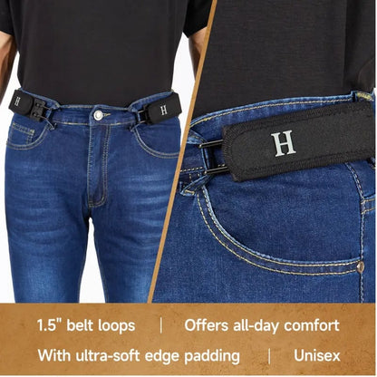🔥 Tactical Metal Hook Elastic Belt (Unisex) - No Buckle Invisible Design 🔥 | Soft Adjustable Side | 🚨SALE ENDS SOON🚨 - PACK OF 2