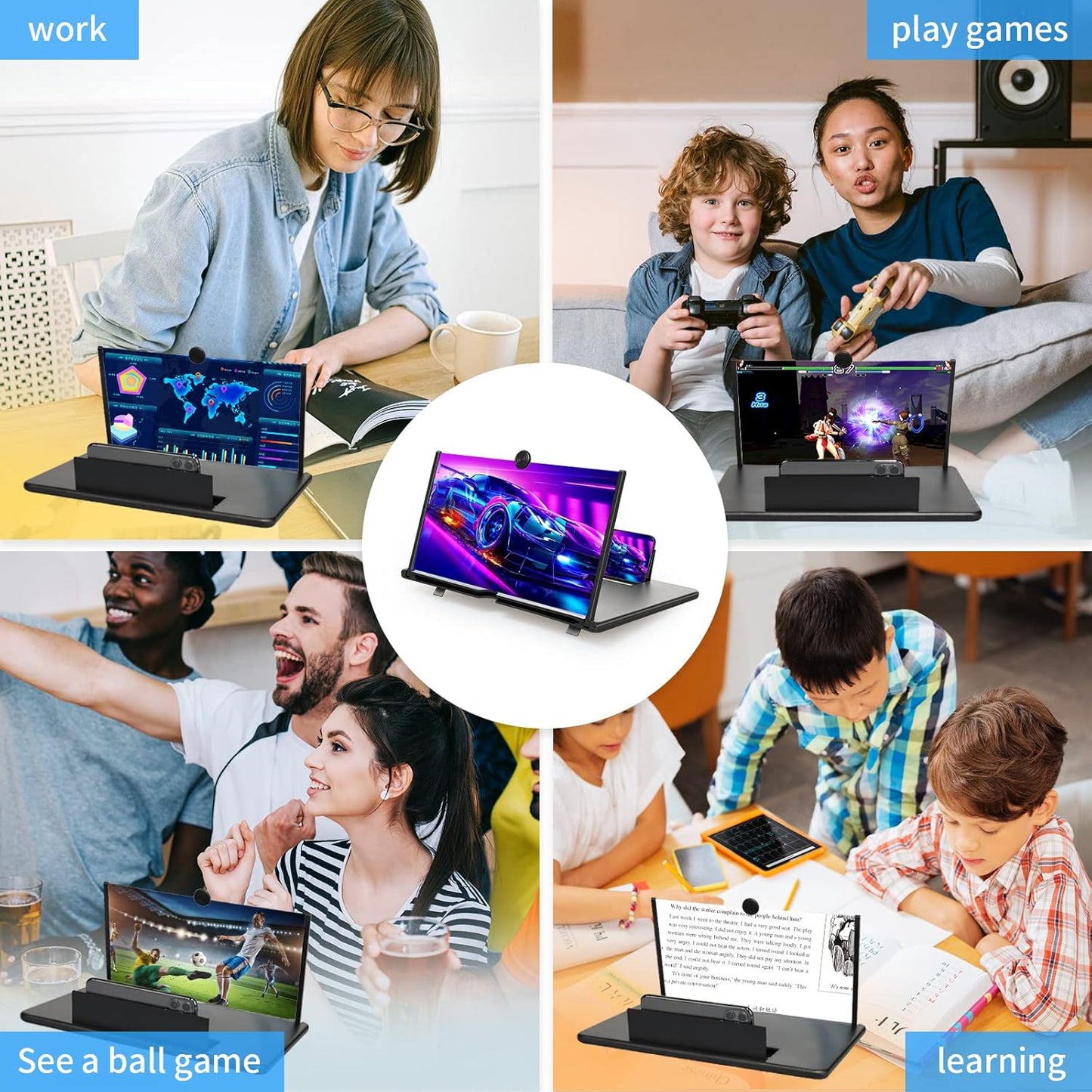 Screen Expanders & Magnifier Amplifier,3D HD | Phone Holder for All Smartphones with Anti scratch Features