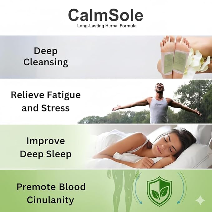Deep Cleansing Foot Pads for Detox & Relaxation | Internal Toxin Removal, Pain Relief, Better Sleep & Circulation for Men & Women Pack of 2x5 patches